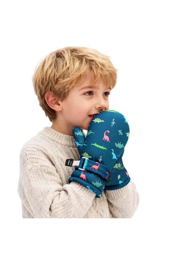 Kids Winter Thermal Insulated Mittens For Children Outdoor Cold Weather Play With Durable Fabric Blue,8cm/3.15''