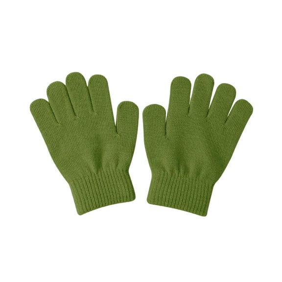 HNMKIU Kids Winter Gloves for Boys and Girls Warm Full Finger Design Soft Comfortable Kindergarten Outdoor Play Cold Weather Durable Stretch Fit Easy Grip Children Green,4-8 Years