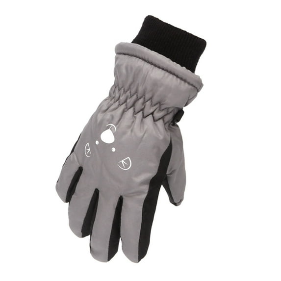 HNMKIU Kids Winter Sports Gloves for Boys and Girls with Windproof Thermal for Skiing Snowboarding and Outdoor Play Grey,One Size