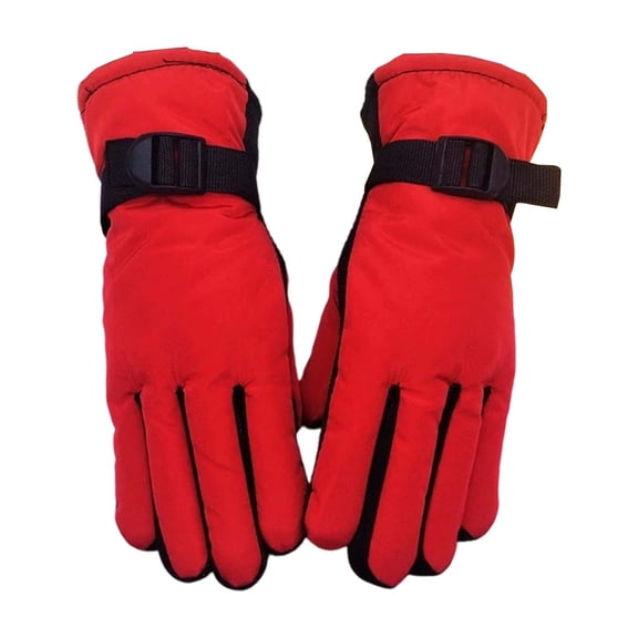 HNMKIU Kids Winter Thermal Insulated Mittens For Cold Weather Outdoor Play Skiing Biking Windproof Water Comfortable Durable Gloves Watermelon Red,3-7 Years