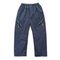 thumbnail image 1 of HNMKIU Kids Winter Warm Lined Cargo Pants Outdoor Hiking Kids Rain Pants Windproof Sports Trousers for Boys Girls Thickened Thermal 08_Grey,Boys_10-11 Years, 1 of 9