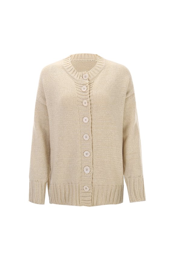 Knit Sweater Coat Casual Long Cardigan Open Front Soft Warm Comfortable Fall Sweaters for Women Beige,A