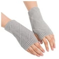 thumbnail image 1 of HNMKIU Knitted Fingerless Arm Warmers for Women Winter Thermal Gloves Mitten Handwear Cold Weather Accessories Grey,One Size, 1 of 4