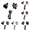 thumbnail image 1 of HNMKIU Knitted Scarf Hat Winter Warm Soft Textured Cold Weather Fashion Accessory Set Black - One Size, 1 of 4