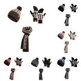 thumbnail image 1 of HNMKIU Knitted Scarf Hat Winter Warm Soft Textured Cold Weather Fashion Accessory Set Coffee - One Size, 1 of 3