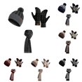thumbnail image 1 of HNMKIU Knitted Scarf Hat Winter Warm Soft Textured Cold Weather Fashion Accessory Set Dark Gray - One Size, 1 of 3