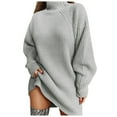 thumbnail image 1 of HNMKIU Knitted Sweater Dress Long Sleeve Mid Length Turtleneck Pullover Tunic Fall Dresses for Women Casual Comfortable 2-Light Gray,XXL, 1 of 5