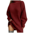 thumbnail image 1 of HNMKIU Knitted Sweater Dress Long Sleeve Mid Length Turtleneck Pullover Tunic Fall Dresses for Women Casual Comfortable 2-,XXL, 1 of 5