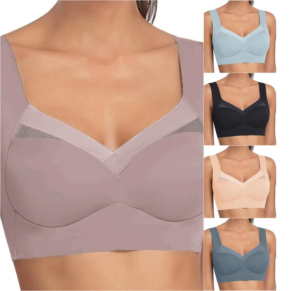 HNMKIU Lace Push Up Brassiere for Women Plus Size Full Coverage Underwear Bralette Crop Top Daily Wear Comfortable Supportive Unlined Adjustable Straps Pink - XXL