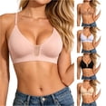 thumbnail image 1 of HNMKIU Lace Underwire Bra Back Strappy Full Coverage Everyday Comfort T-Shirt Daily Solid Seamless Design Pink - S, 1 of 8
