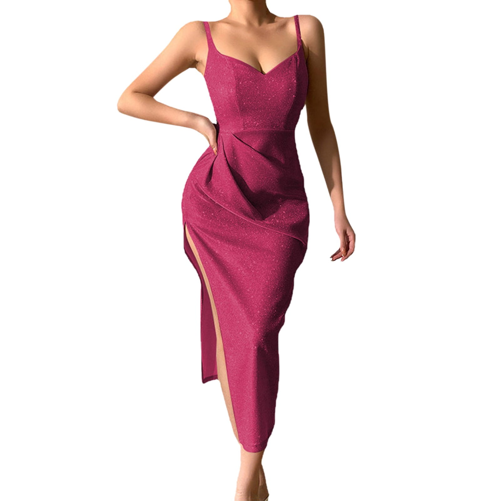 HNMKIU Lace plus Size Formal Dresses Women Sexy Low Cut Sequin Dress ...