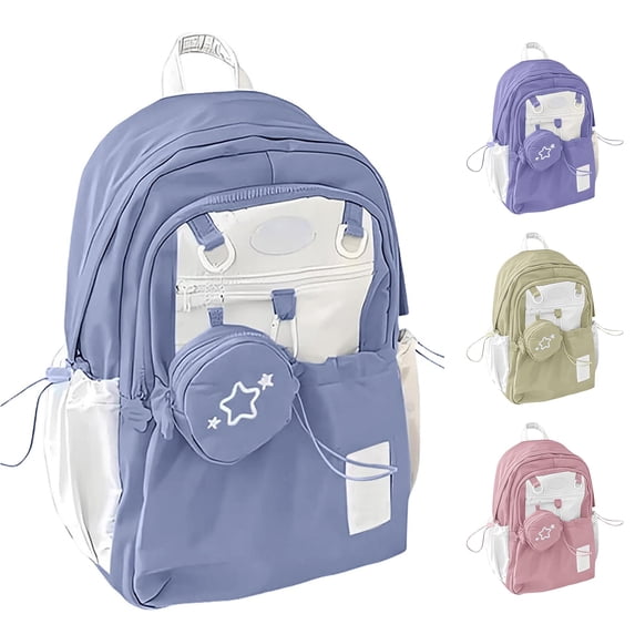 HNMKIU Lightweight Backpack For High School College Women Large Capacity Casual Daypack Travel Bookbag ,Light Blue