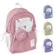 thumbnail image 1 of HNMKIU Lightweight Backpack For High School College Women Large Capacity Casual Daypack Travel Bookbag ,Light Pink, 1 of 3