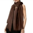 thumbnail image 1 of HNMKIU Literary Long Scarf for Women 2025 Solid Color Fashion Accessory All Season Wear Z9091-Coffee,One Size, 1 of 6