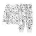 thumbnail image 1 of HNMKIU Long Sleeve Pajama Sleepwear with Pants Holiday Comfort Joy Christmas Pajamas for Kids for Girls Boys 02_White,6-7, 1 of 3