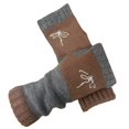 thumbnail image 1 of HNMKIU Lux Winter Half Toe Fashion Knit Gloves With Embroidered Warm Legislative Design For Cozy Outdoor Use Khaki,One Size, 1 of 3