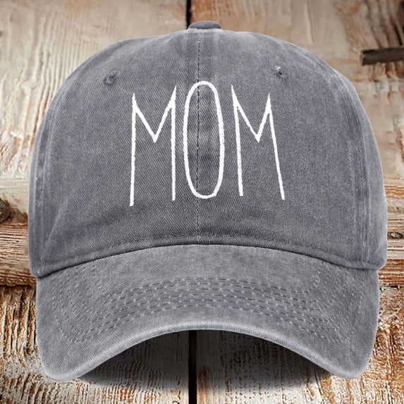 HNMKIU MOM Embroidered Baseball Cap Style Adjustable Dad Hat For Women And Men Grey,One Size