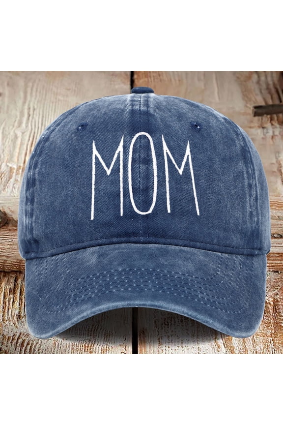 MOM Embroidered Baseball Cap Style Adjustable Dad Hat For Women And Men Navy,One Size