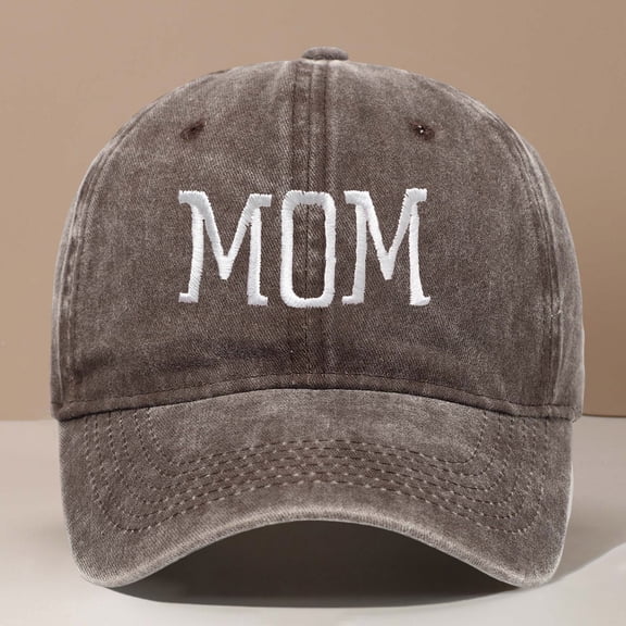 HNMKIU MOM Embroidered Baseball Cap Style Adjustable Dad Hat For Women Men Coffee,One Size