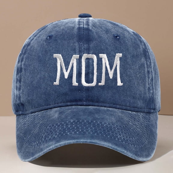 HNMKIU MOM Embroidered Baseball Cap Style Adjustable Dad Hat For Women Men Navy,One Size