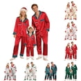 thumbnail image 1 of HNMKIU Matching Family Pajamas Long Sleeve Daughter Silk Like Sleepwear For Parents Kids Holiday Loungewear Festive Outfit Cozy Christmas Comfortable Toddler Women Men, 1 of 8