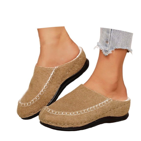 HNMKIU Memory Foam on Indoor Slippers for Girls Cozy Warm Soft Sole Winter Booties with Thick Sole Brown，8