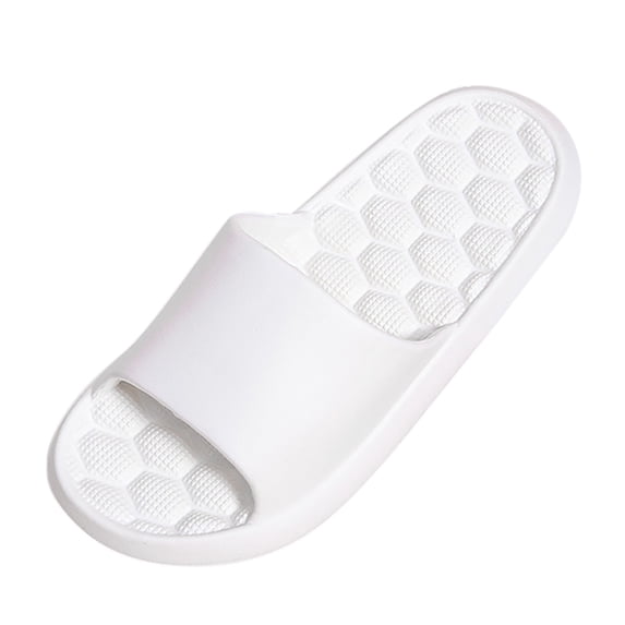 HNMKIU Men's Lightweight EVA Slippers for Summer Solid Color Massage Bottom Comfortable Indoor Flat Casual Shoes for Men Z01_White,44