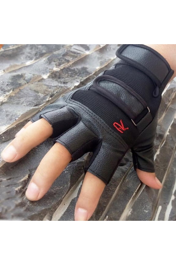 Men's Performance Sports Half Finger Bike Gloves for Outdoor Cycling and Training Black,One Size