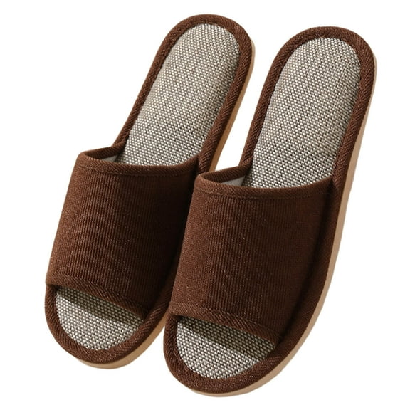 HNMKIU Slippers for Women Indoor Summer Thick Soled Soft Sole Leisure Home Couple All Seasons Beach Sandals 03_Coffee,6.5