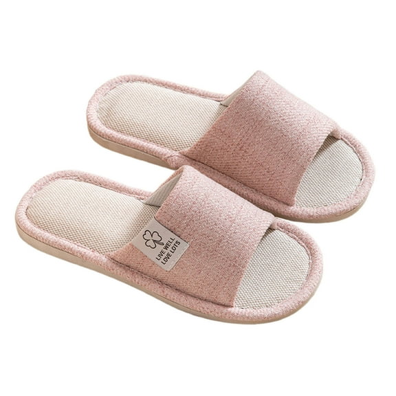 HNMKIU Men's and Women's Summer Thick Soled Indoor Slippers Leisure Bathroom Soft Soled Sandals Z03_Pink，5.5