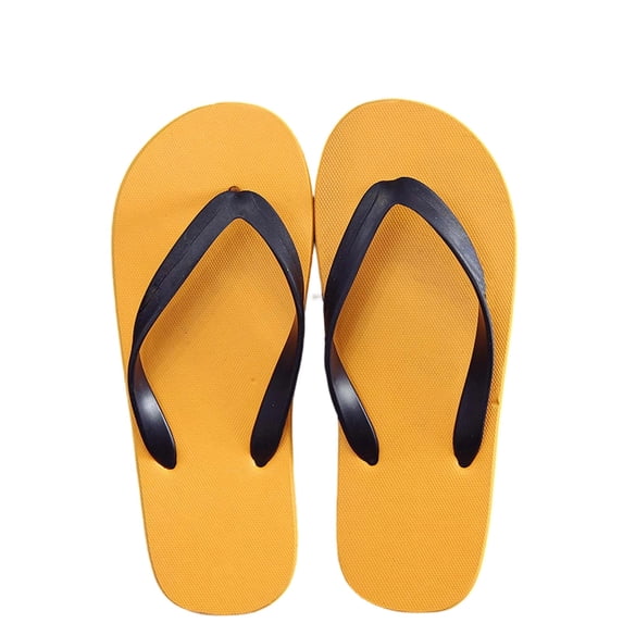 HNMKIU Mens Flip Flops Fashionable Solid Color Thong Sandals Comfortable Casual Beach Footwear for Outdoor Summer and Home Use Slippers for Men Yellow,9-9.5