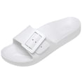 thumbnail image 1 of HNMKIU Mens Slides Thick Soled Comfortable Lightweight Indoor Outdoor Athletic Slides Sandals for Relaxing Shoes for Men White,6.5, 1 of 2