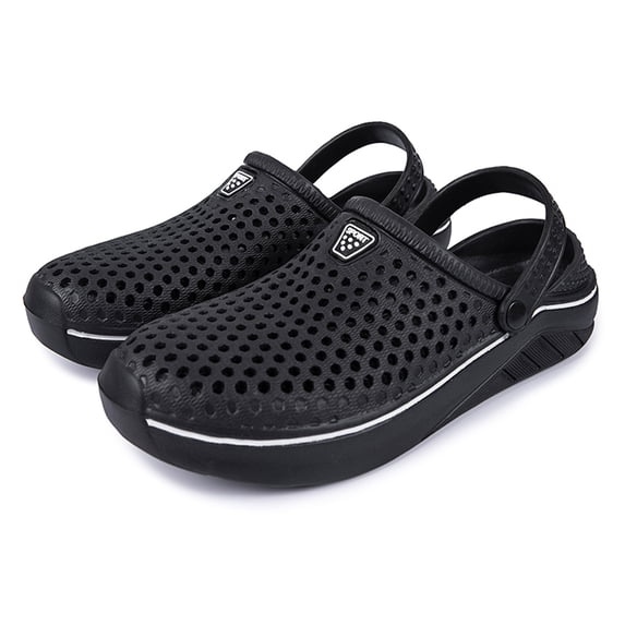 HNMKIU Mens Slippers Women Lightweight Garden Shoes Mules Unisex EVA Clogs Sandals for Summer Beach and Leisure Comfortable Casual Shoes for Men 01_Black,36