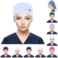 thumbnail image 1 of HNMKIU Mens Womens Baseball Cap With Buttons Sweatband Bouffant Print Scrub Hat Light blue,One Size, 1 of 4