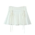 thumbnail image 1 of HNMKIU Mini Skirt Women’s Short Pleated Skirt A Line High Waist Summer Skater Skirts for Carnival Party Z03_White，S, 1 of 4