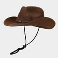thumbnail image 1 of HNMKIU Moldable Wide Brim Sun Hat for Outdoor Summer Western Cowboy and Fisherman Style Shade BW2,One Size, 1 of 2