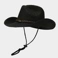thumbnail image 1 of HNMKIU Moldable Wide Brim Sun Hat for Outdoor Summer Western Cowboy and Fisherman Style Shade Black,One Size, 1 of 2