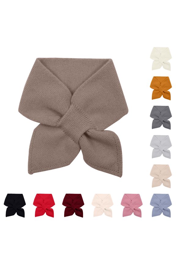 Neckerchief Winter Knitted Neck Warmer Scarf Loop Thermal Lined Collar For Cold Weather Daily Casual Commute Coffee,One Size