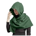 thumbnail image 1 of HNMKIU Neckwear Hooded Scarf for Men and Women – Winter Crinkle Soft Neck warmer with Cozy Fabric Versatile Wrap Lightweight Thermal Accessory Green,One Size, 1 of 5