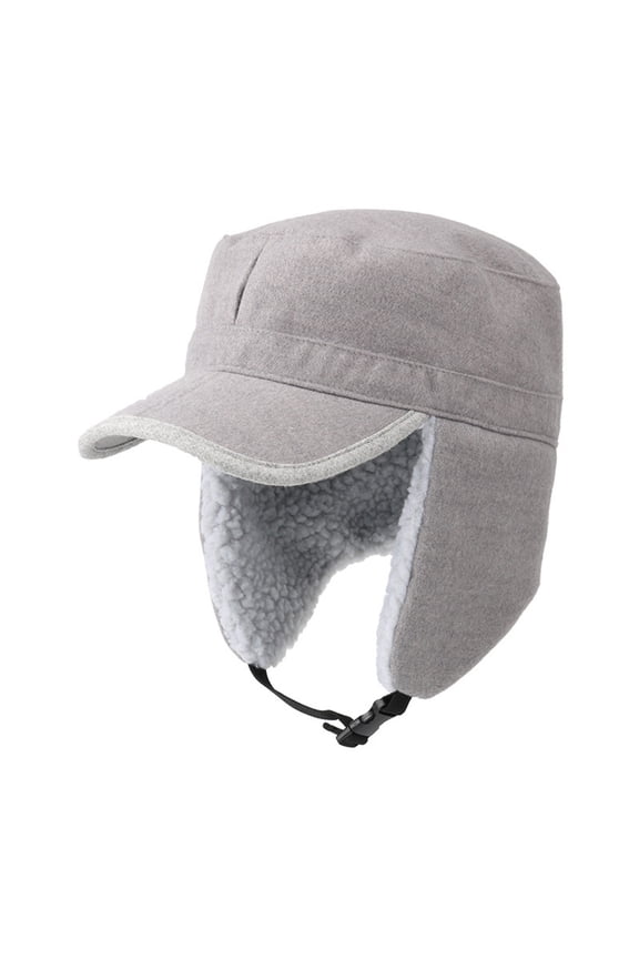 Outdoor Cycling Cap for Men Lamb Wool Hat Style Headwear for Men Winter Windproof Earflap Cap Craftsmanship Lamb Wool Blend delivers warmth and comfort for outdoor cycling and daily Grey,A