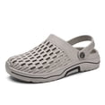 thumbnail image 1 of HNMKIU Outdoor Slippers for Men for Indoor Home Use with Closed Toe on Design EVA Beach Sandals for Summer Relaxation Comfortable Mens Shoes 02_Grey,39, 1 of 9