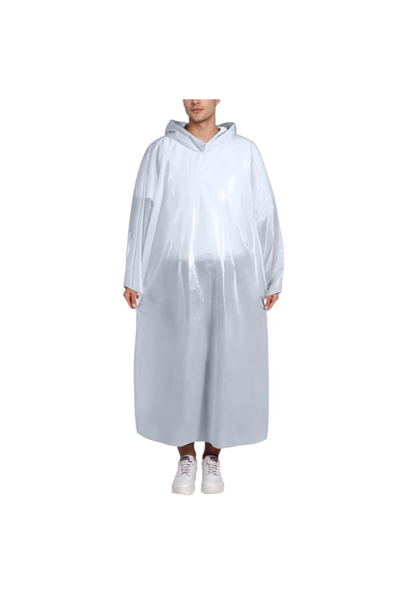Outdoor Weatherwear for All Seasons – Loose Fit Poncho Style for Outdoor Activities and Events White,One Size