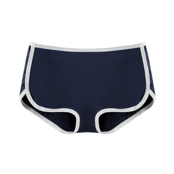 HNMKIU Panties for Women Color Fashion Print High Waisted Leak Proof Overnight Comfortable Briefs Underwear for Women Dark Blue,L