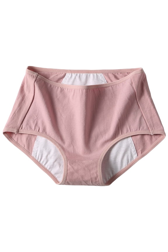 Panties for Women High Waist Leakproof Water Breathable Menstrual Briefs with Elongated Crotch Underwear for Women Light Pink,L