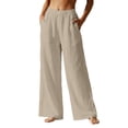 thumbnail image 1 of HNMKIU Pants for Women Loose Fit Casual for Everyday Fashion Wear Comfortable and Versatile Womens Trousers Beige,L, 1 of 6