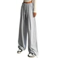 thumbnail image 1 of HNMKIU Pants for Women Plus Size Fashionable Casual High Waisted Drawstring Sport Sweatpants Comfortable Grey,XXXXL, 1 of 5