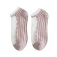 thumbnail image 1 of HNMKIU Pearl Summer Socks for Women Transparent Lace Elastic Thin Silk Feel Short Stockings Purple,One Size, 1 of 5
