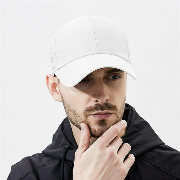 HNMKIU Performance Mesh Baseball Cap for Outdoor Sports with UPF50  Sun and Quick Drying Fabric White,One Size