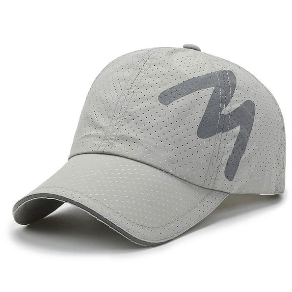 HNMKIU Performance Mesh Sport Cap for Outdoor Activities Quick Drying Adjustable Unisex Sun Baseball Hat Grey,One Size