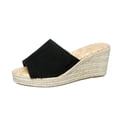 thumbnail image 1 of HNMKIU Platform Sandals Summer Platform Slides Open Toe Comfortable Thick Sole Style for Women Causal Everyday Classic Fit Summer Shoes Black,5.5, 1 of 8